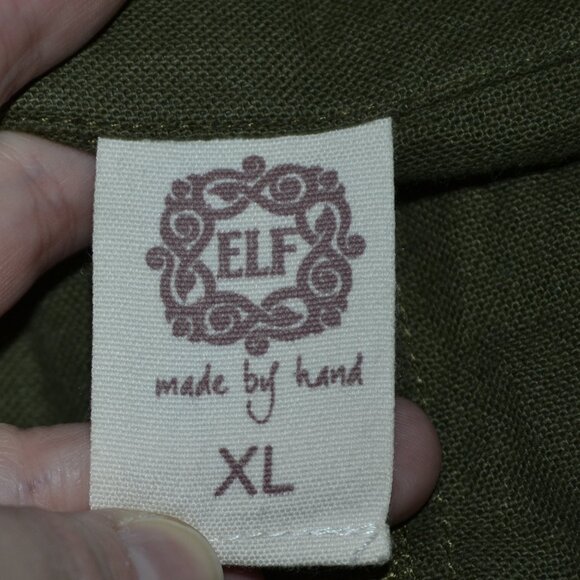 Bali Elf Made By Hand Olive Green 100% Linen Arden Vest Trench - Picture 2 of 10